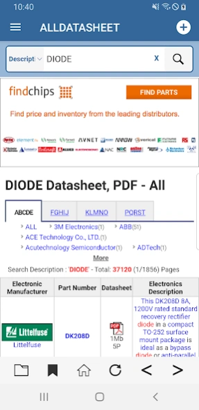 ALLDATASHEET - Datasheet PDF 1.8.23 Screenshot