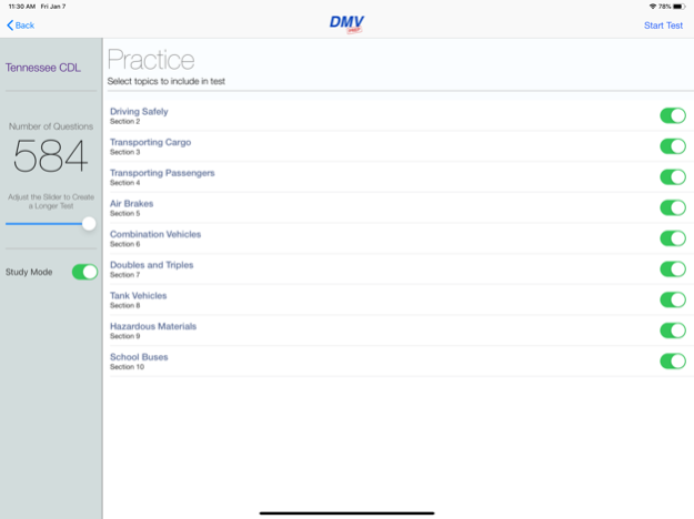 Delaware CDL Test Prep  Screenshot