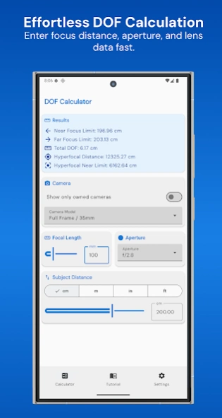 DOF Calculator PRO  Screenshot