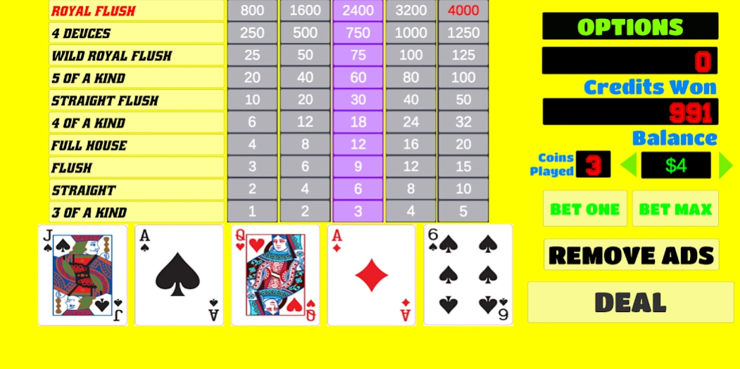 Deuces Wild - Video Poker 3.8 Screenshot