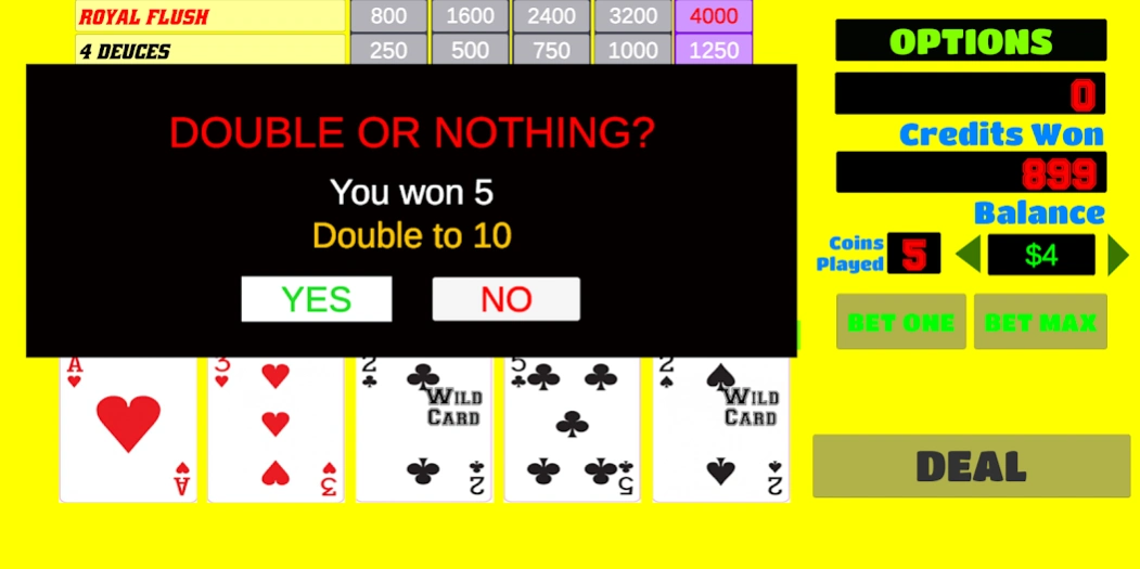 Deuces Wild - Video Poker 3.8 Screenshot