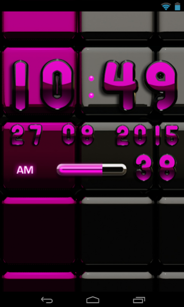 Digi Clock Black Pink widget 2.70 Screenshot