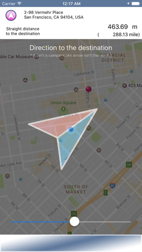 Direction to the destination 1.0.4 Screenshot