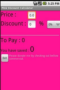 Discount Calculator in Pink 6 Screenshot