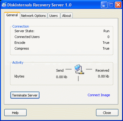 DiskInternals Recovery Server 1.0 Screenshot