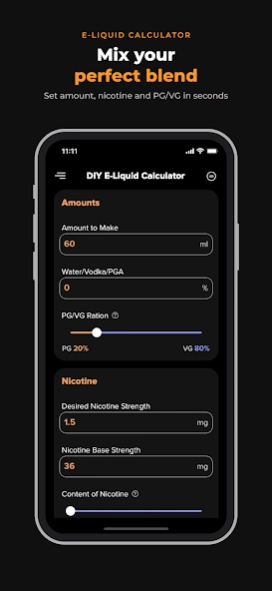 DIY E-Liquid Calculator: Vape 1.2.2 Screenshot