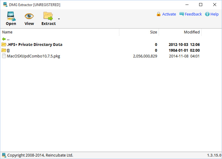 DMG Extractor 1.3.2.0 Screenshot