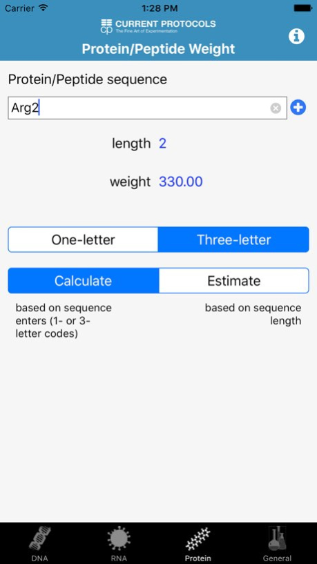 DNA/RNA/Protein and General Mol. Weight Calculator 2.0.0 Screenshot