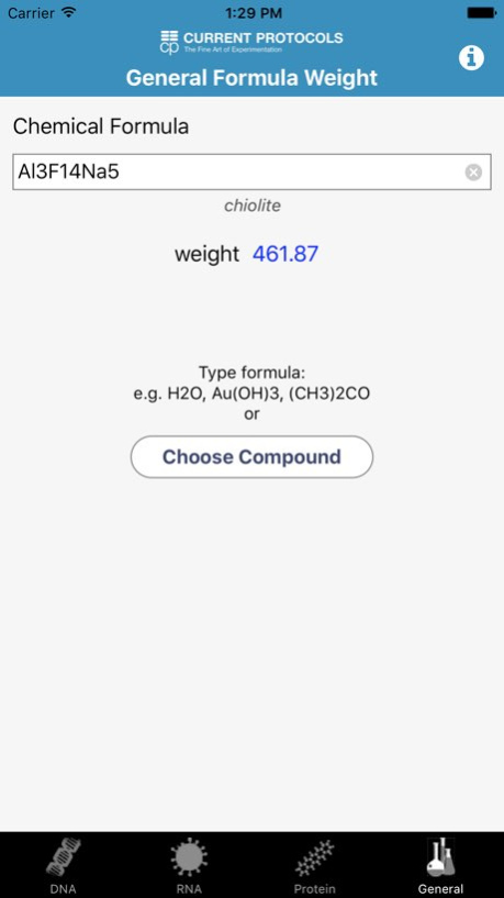 DNA/RNA/Protein and General Mol. Weight Calculator 2.0.0 Screenshot