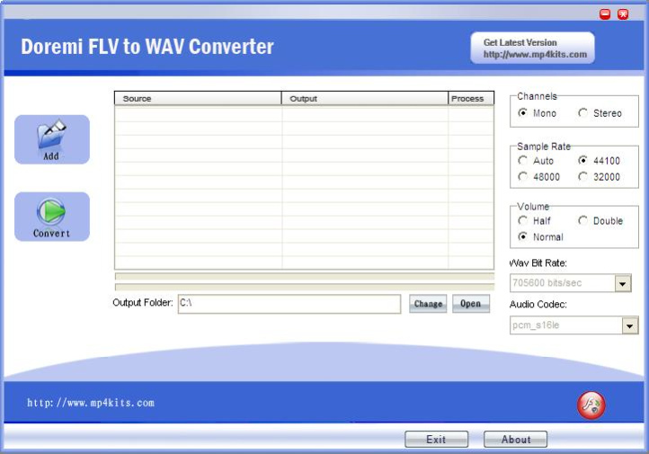 Doremisoft FLV to WAV Converter 1.50 Screenshot