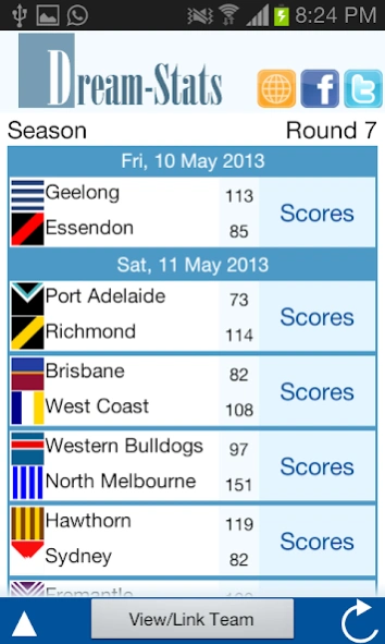 Dream-Stats Live AFL Scores 1.1.5 Images 1