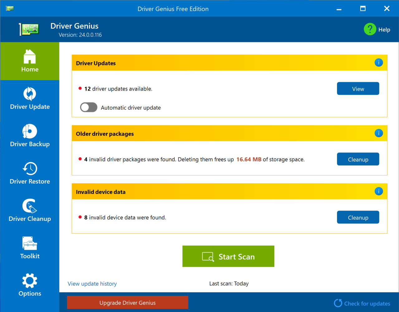 Driver Genius Professional Edition 26.0.0.164 Screenshot