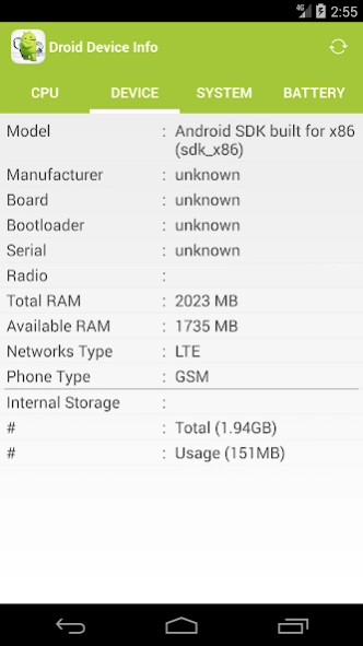 Droid Device Info 2.4.12.4.1 Screenshot