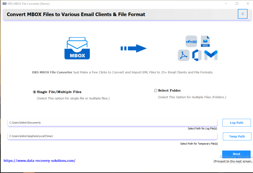 DRS MBOX File Converter 24.7 Screenshot