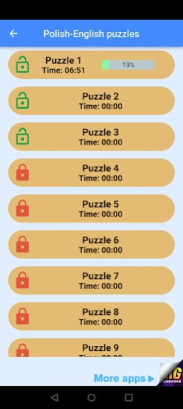 Dual-Language Crosswords 1.0.21 Screenshot