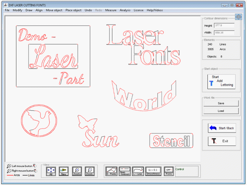 DXF Laser Cutting Fonts 5.1 Screenshot
