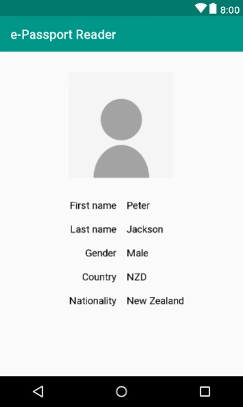e-Passport NFC reader  Screenshot