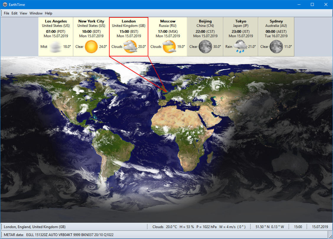 EarthTime 6.36.0 Screenshot