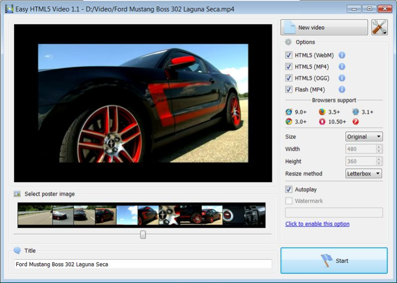 Easy Html5 Video for Mac 1.1 Screenshot