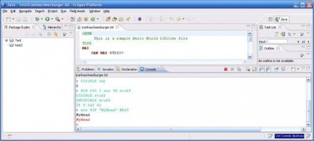 Eclipse LOLCode Development Tools 0.1.0 Screenshot