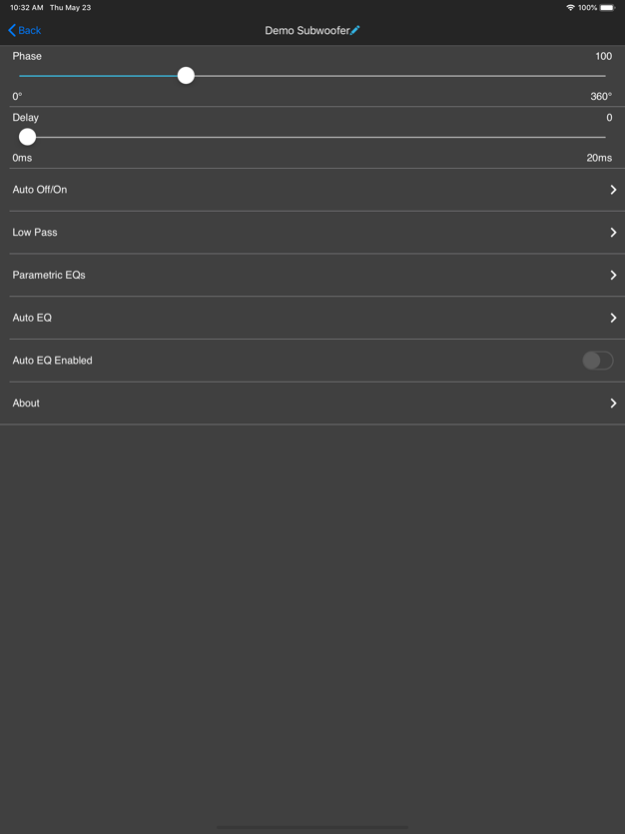 ELAC SUB Control 2.0 1.0.23 Printscreens 2