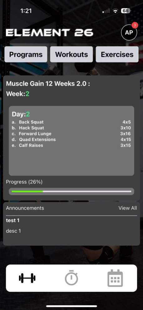 Element 26 Workout App 7.1.0 Screenshot