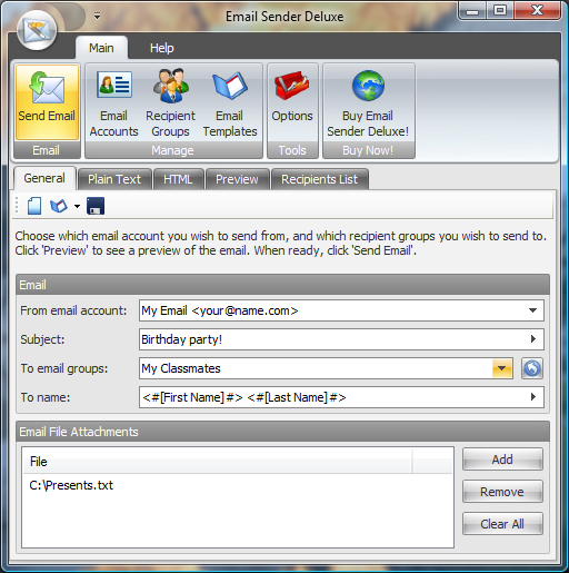 Email Sender Deluxe 2.35 Screenshot