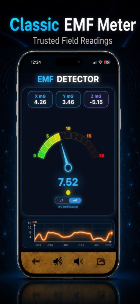 EMF Field Detector RF Scanner 7.4 Screenshot