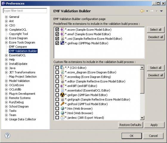 EMF Validation Builder  Screenshot
