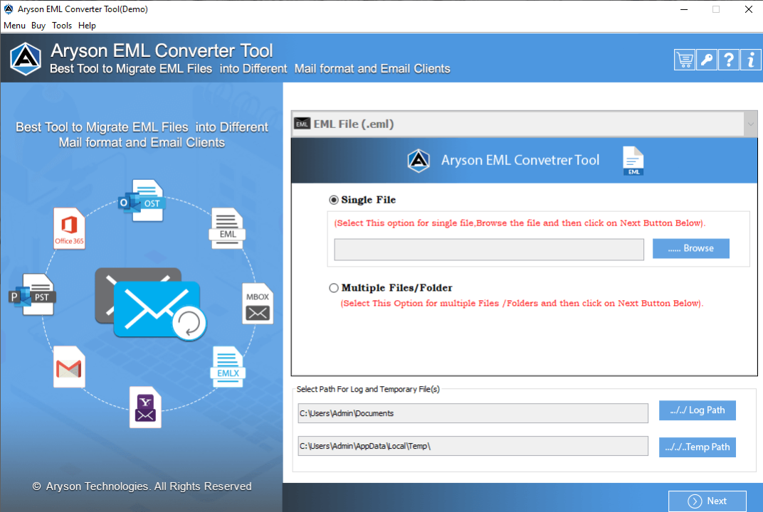 EML Converter Software 21.9 Screenshot