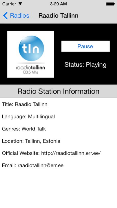Estonia Radio Live Player (Eesti Raadio/Estonian) 1.3 Screenshot