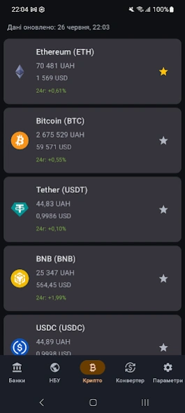 Exchange Rates of Ukraine  Screenshot