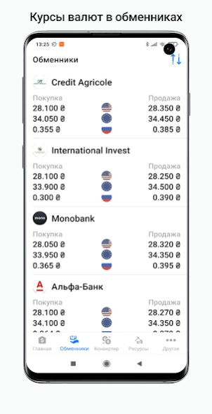 Exchange rates of Ukraine 3.1.5 Screenshot