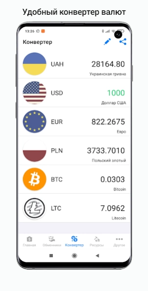 Exchange rates of Ukraine 3.1.5 Screenshot