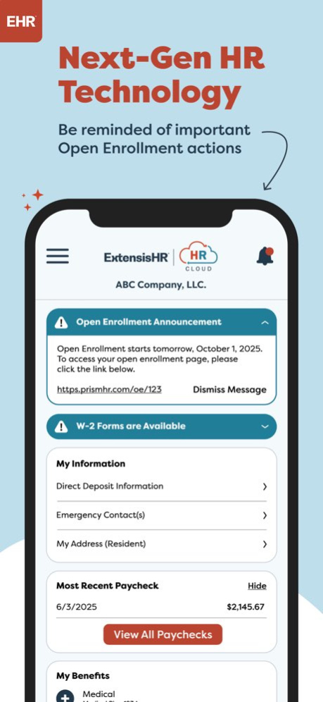 ExtensisHR HRCloud 6.2 Screenshot