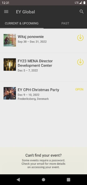 EY Conferences  Screenshot