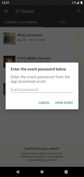 EY Conferences  Screenshot