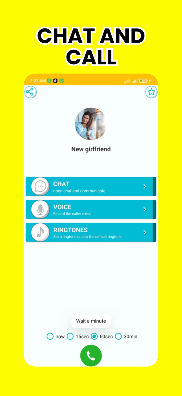 Fake Call and chat Girlfriend prank 1.0 Screenshot