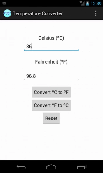 Farenheit to Celsius Converter 1.4 Screenshot