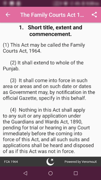 FCA 1964 - Family Courts Act  Screenshot