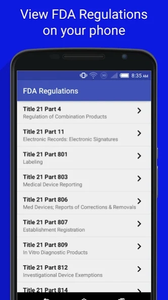 FDA Regulations 1.20 Screenshot