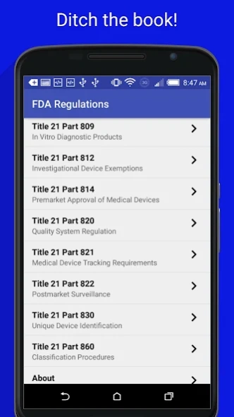 FDA Regulations 1.20 Screenshot