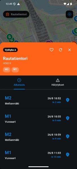 Finland HSL Reittiopas Planner  Screenshot