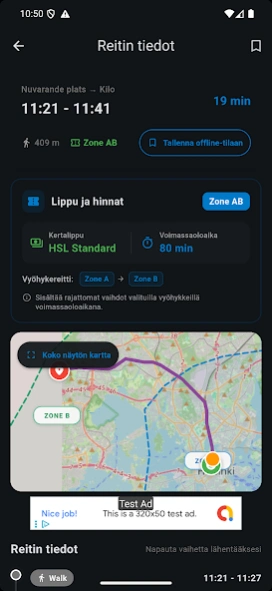 Finland HSL Reittiopas Planner  Screenshot
