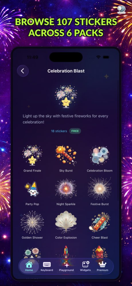 Fireworks Emoji Stickers by CS 2.0 Screenshot