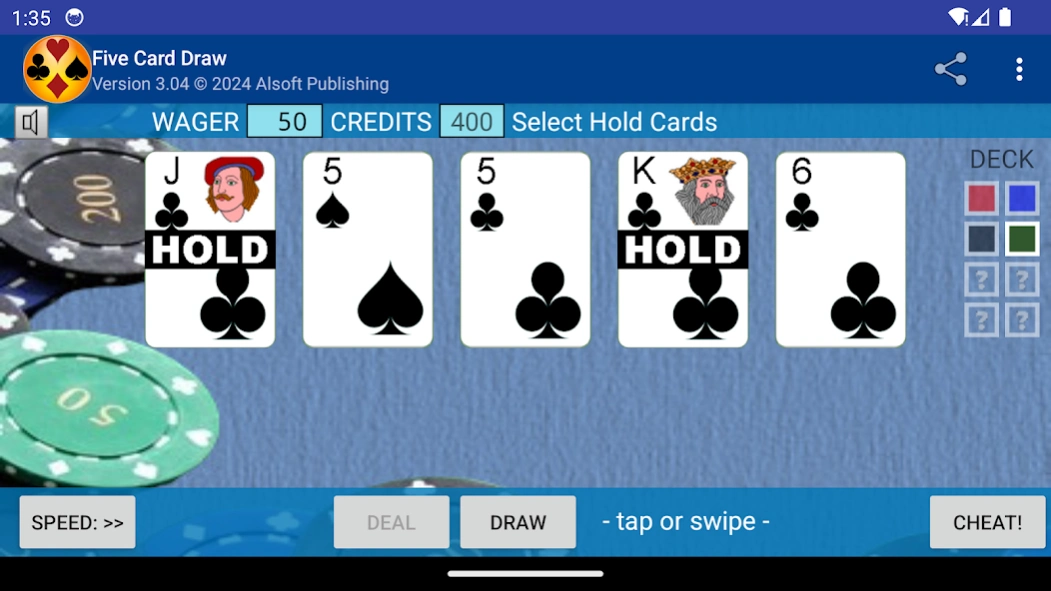 Five Card Draw Poker 3.24 Screenshot