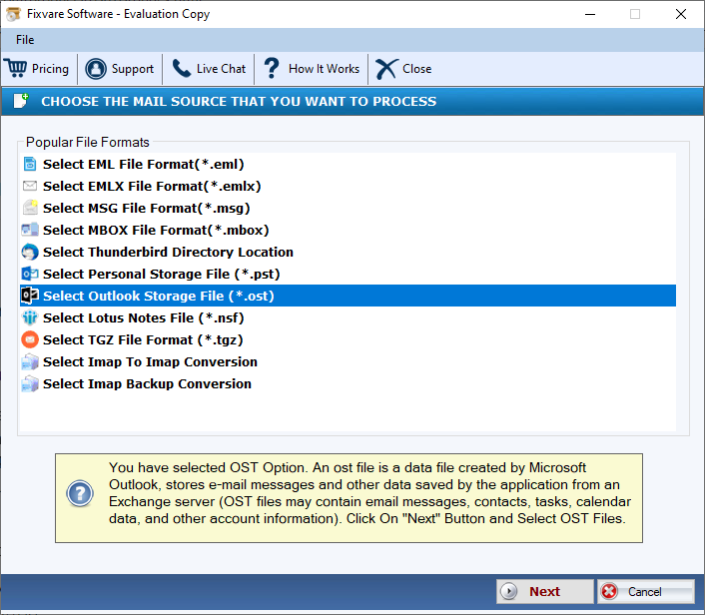 FixVareOST to EML Converter 2.0 Screenshot