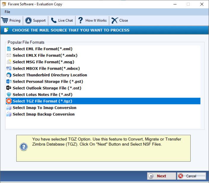 FixVareTGZ to MHTML Converter 2.0 Screenshot