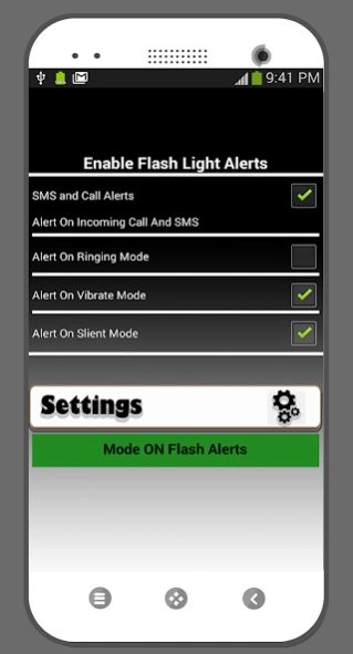 Flashlight Alert - Call SMS 4.1.6.00 Screenshot