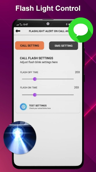 Flash Alert on Call and SMS  Screenshot